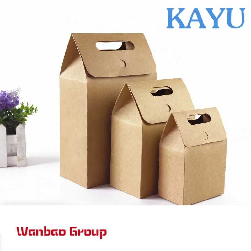 Custom  Wholesale Kraft paper candy scented tea tea dry goods packing box cowhide paper box LOGO belly button stickers wet