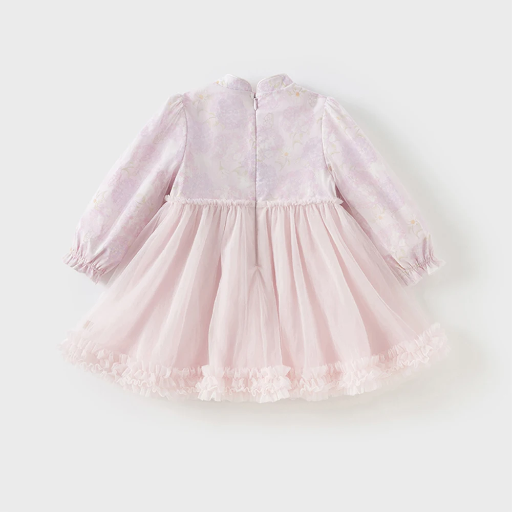 Dave Bella Dress For Girls Autumn Spring Long Sleeve Sweet Cute Pink Mesh Skirt Gentle Party Princess Children Dresses DB3252702
