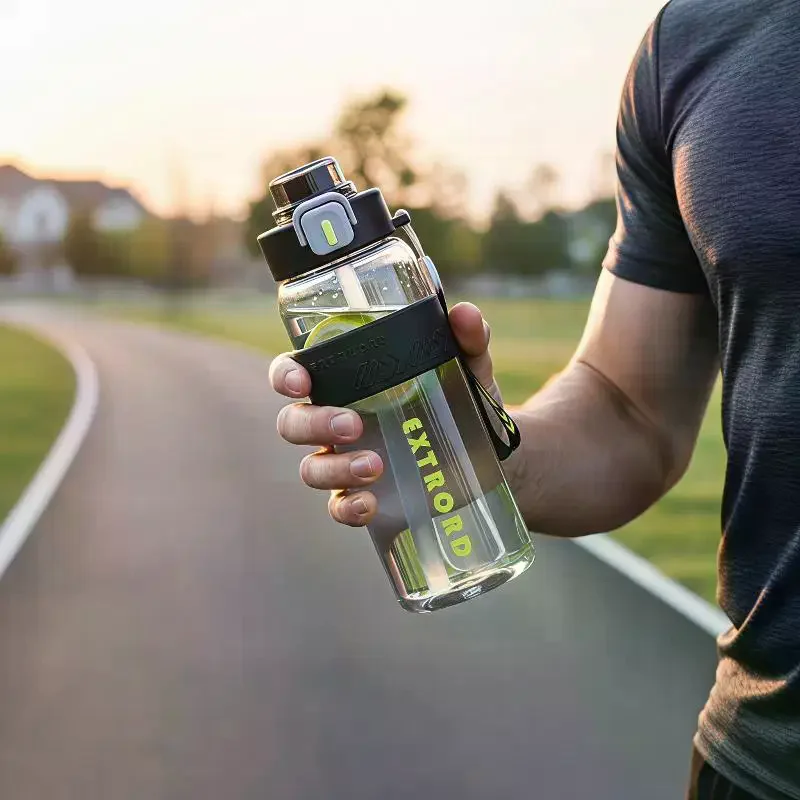 800/1200ml Sports Water Bottle - High Temp Resistant, Leakproof, With Straw & Direct Drinking For Outdoor