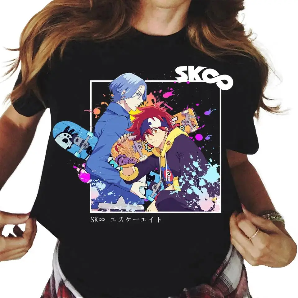 Hot anime sk8 das unendlich T-Shirt Männer Frauen kawaii Cartoon Skateboard Grafik druck Kurzarm plus Größe Unisex T-Shirt