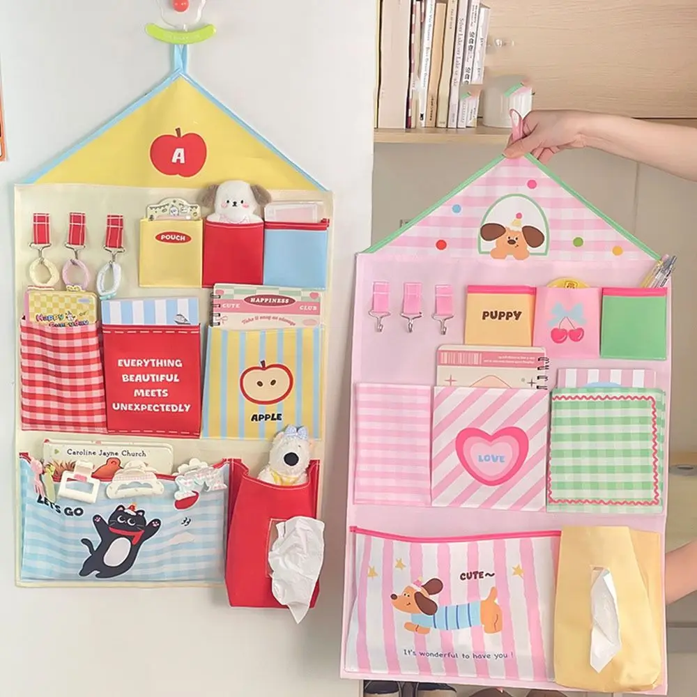 

Oxford Cloth Dormitory Storage Hanging Bag Cute Space Saving Wall Mounted Storage Bag Multi-layer Sundries Organizer Students