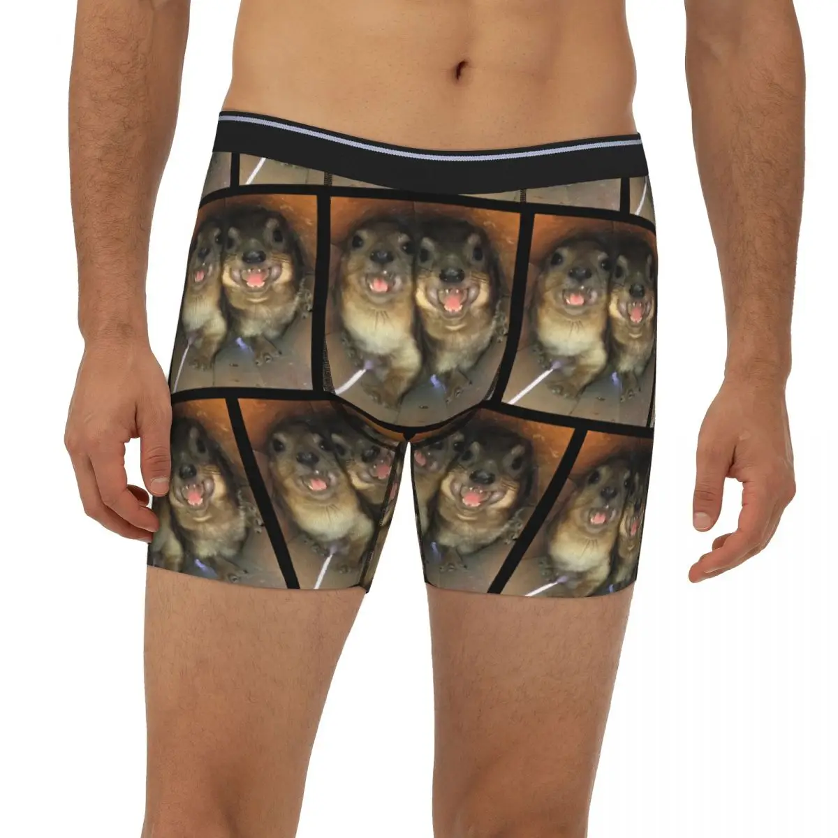 

Rock Hyrax Funny Meme Long Boxer Underpants Short Men's Panties Breathable Underwear for Homme Man Boyfriend Gifts