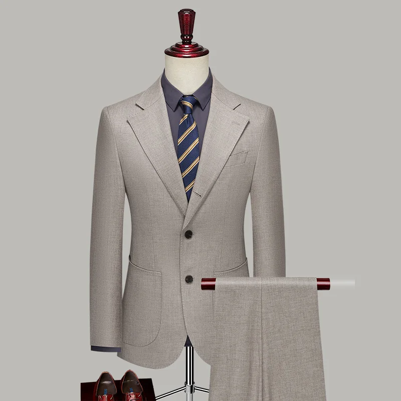 (8) Customized Men's Wool Suit Jacket, Business Formal Attire, Groom's Wedding Dress, High-quality Suit Suit