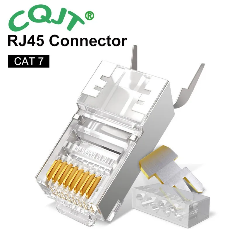 

rj45 Connector Network Cable 1000m 10/50/100pcs Dovetail Cat7 Plug Gold-plated Shielded Ftp 8p8c Crimp