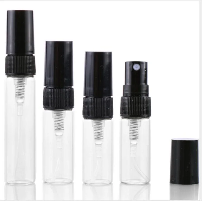 

2ml 3ml 5ml glass bottle black fine mist sprayer fragrance toner/toilet/water/ perfume atomizer skin care cosmetic packing