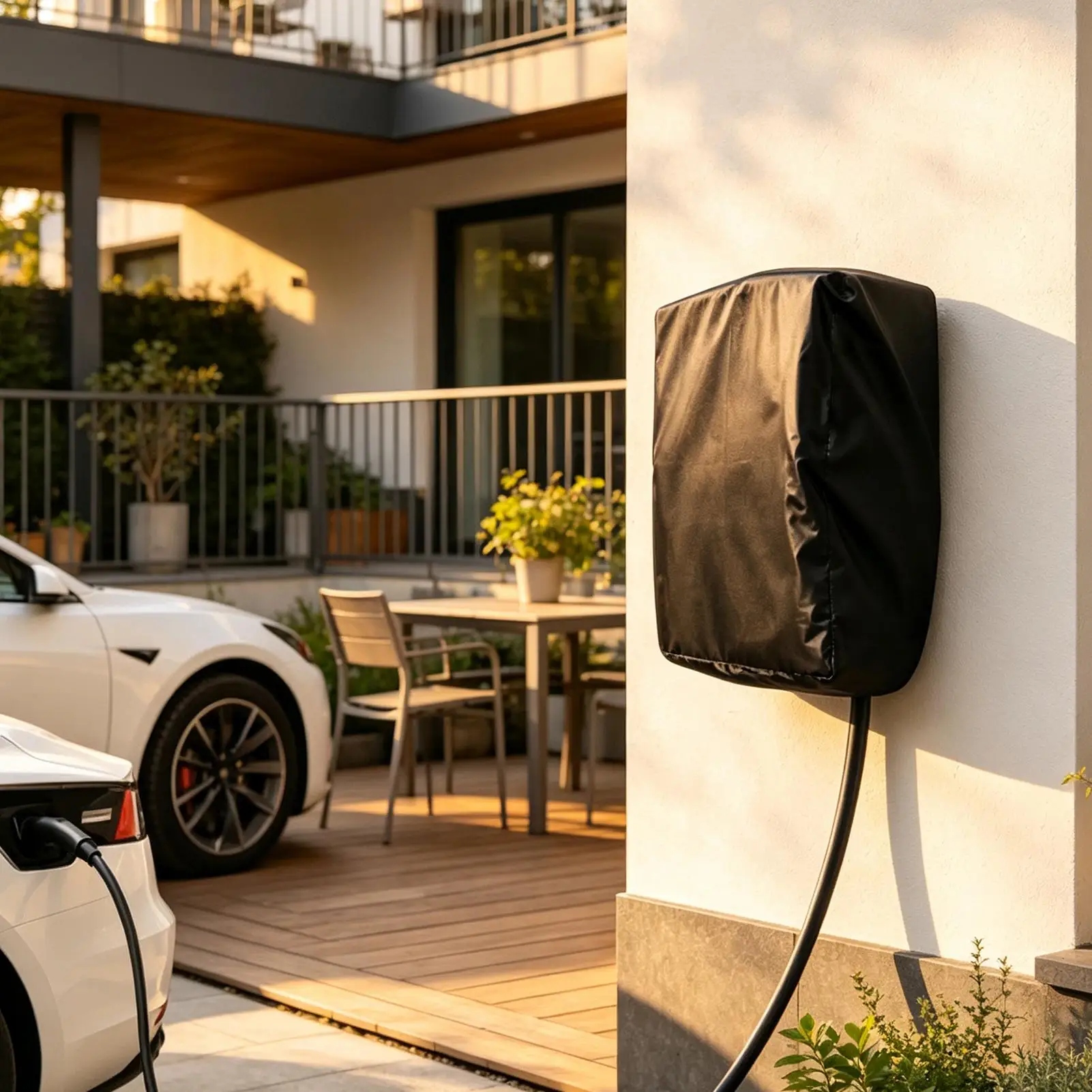 EV Charger Station Cover Waterproof Car Charging Post Protector EV Charger Pile Cover For Home Garage Driveway Outdoor Public
