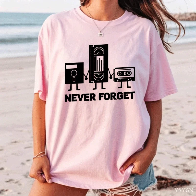 Women Clothing Never Forget Sarcastic Graphic Music Novelty Funny TShirt Male Harajuku Retro T Shirts Ropa Hombre Camisetas