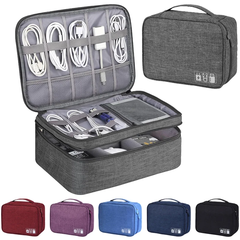 Travel Cable storage bag tote waterproof Digital electronic storage bag USB data cable charger plug storage cable storagebag