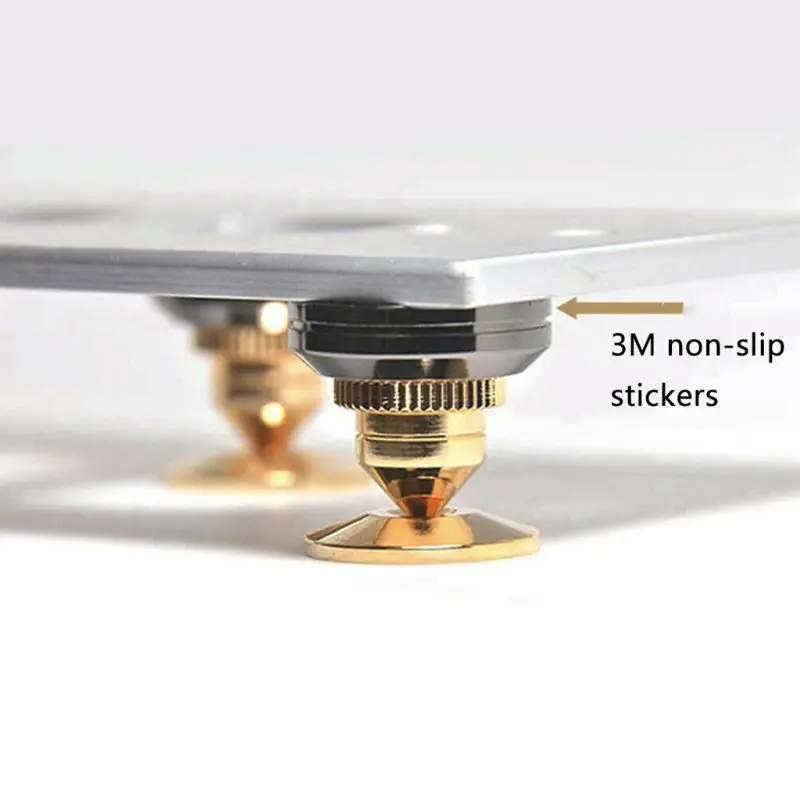 Speaker Golden Stand Feet Cone Base Pads with Double-sided Adhesive Tape forTurntable Isolation Subwoofer Drop Shipping