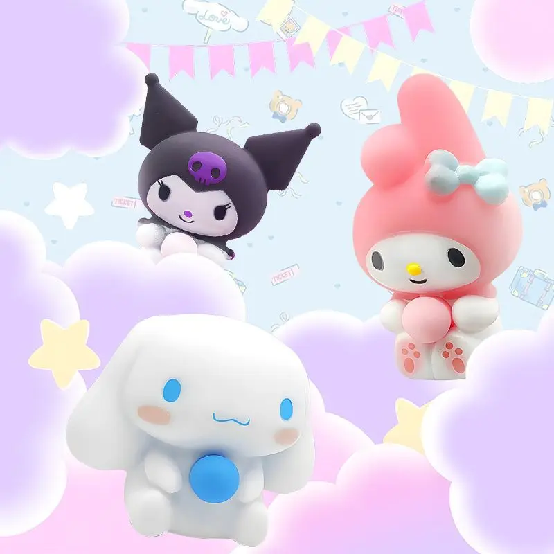 Sanrio Kawaii Melody Decompression Kuromi Cinnamoroll Stress Relief Squishy Blow Bubbles Pinch Toy Healing Children Gifts - Image 4