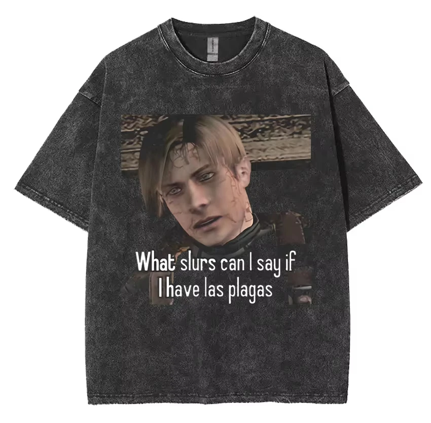 

Летняя футболка унисекс 2025 в стиле 90-х Leon S. Kennedy Resident Evil 4, винтажная, с эффектом потертости, дышащая, готическая, уличная одежда в стиле Harajuku Y2K