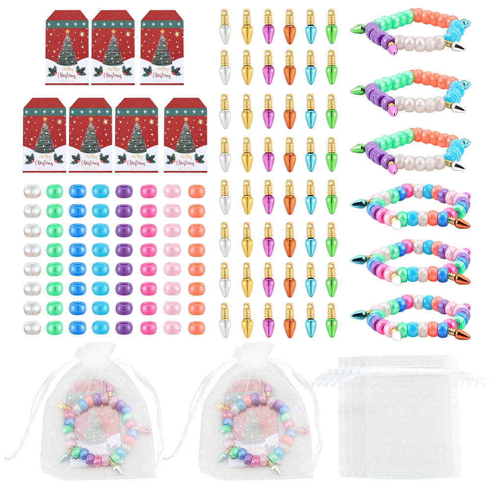 

DIY Making Kit Including Plastic Pendants Beads Cards Organza Bags Mixed Color 18x6x6mm Hole: 1.4mm