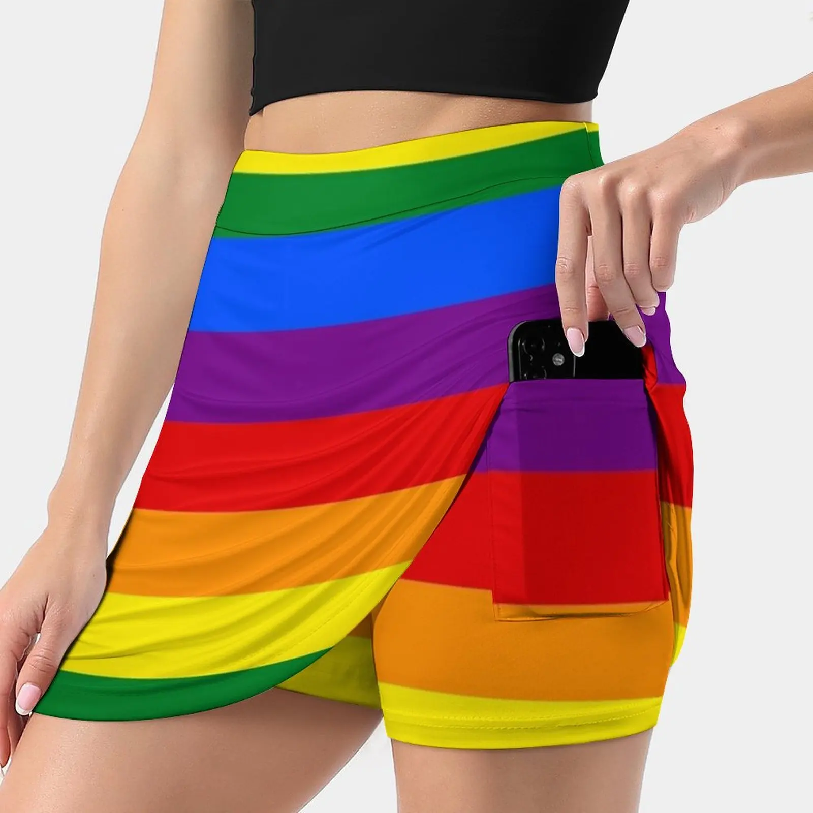 Pride Rainbow Flag Korean Fashion Skirt Summer Skirts For Women Light Proof Trouser Skirt Qia Qip Bisexual Pansexual Nonbinary