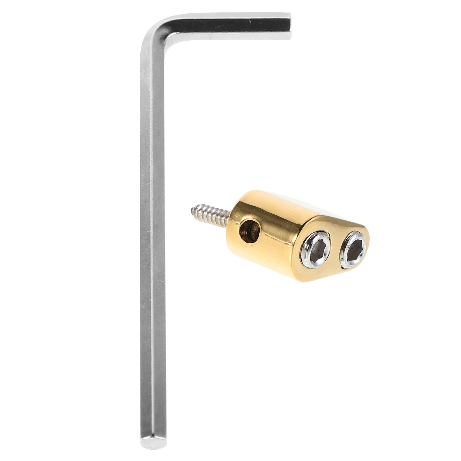 

Golden Headless Bass Bridge Replacement Metal Guitar Accessories String Lock Stable Tuning Sturdy Structure Professional Use