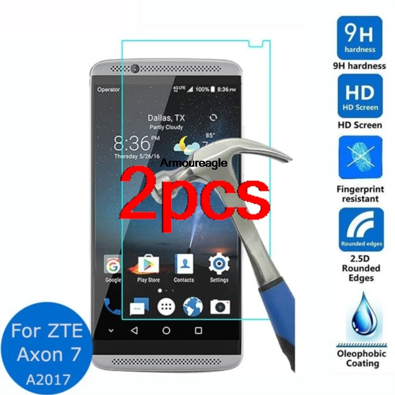 2 peças para zte axon 7 a2017 protetor de tela de vidro temperado 9h 2.5d película protetora para zte axon7 a2017 pelicula de vidro guarda