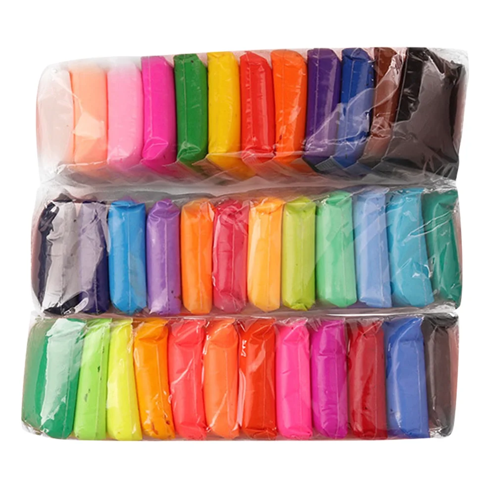 36 Colors Flexible Clay Air Dry Modeling Non-bake Crystal Colorful Mud Non-sticky DIY Toy