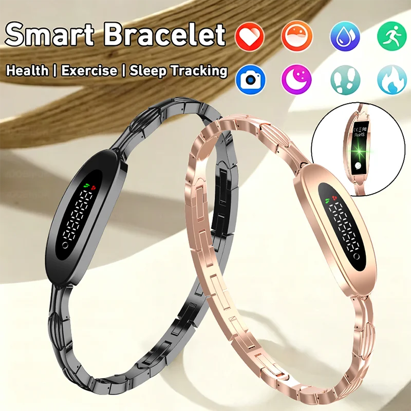 LIGE Couples Smart Bracelet Women Heart Rate Health Activity Monitor Sports Fitness Tracker IP68 Waterproof Smart Watch for Men