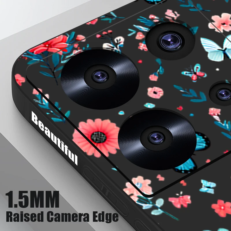 Romantische Blumenmuster Handyhülle für Xiaomi Redmi Note 14 13 Pro 5G 14 Pro Plus Note 13 14 4G stoßfeste weiche Silikonhülle
