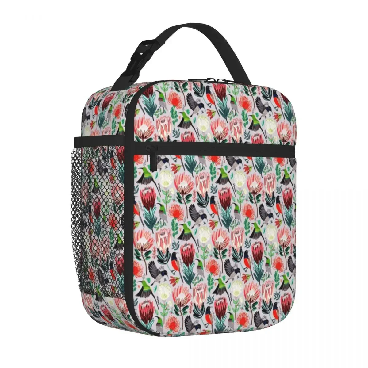 Hot Sale Sunbirds Proteas On Grey Single Layer Neoprene Lunch Bag Urban Commute Adult Lunch Bag