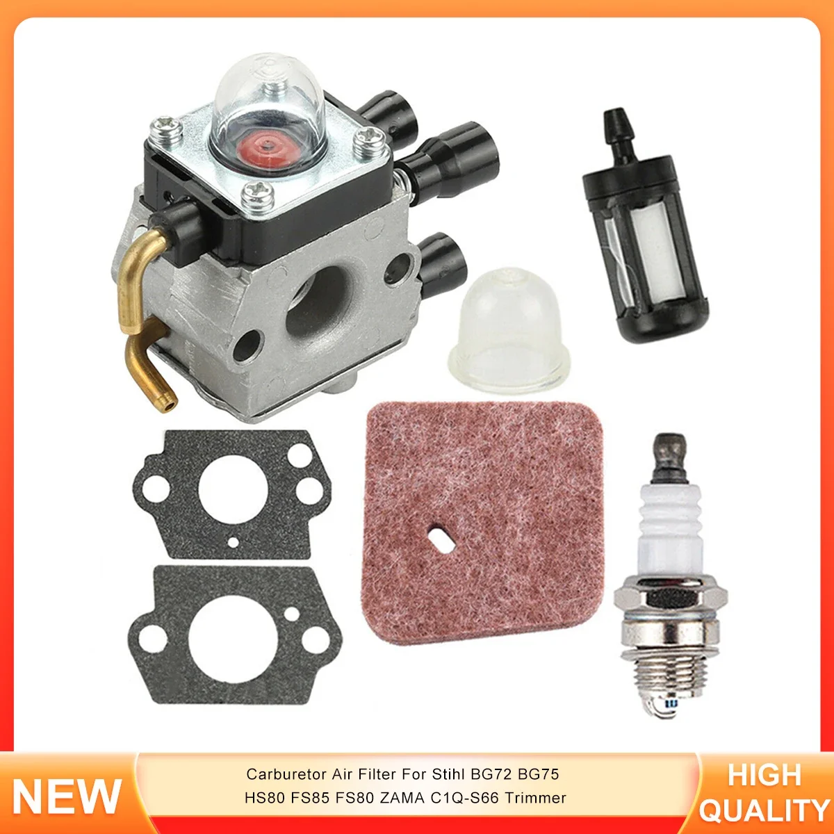 

Carburetor Air Filter For Stihl BG72 BG75 HS80 FS85 FS80 ZAMA C1Q-S66 Trimmer