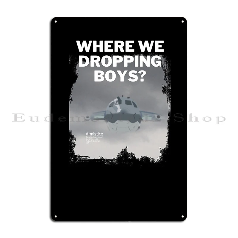 Where We Dropping Boys Modern Warfare Warzone Metal Sign Designing Wall Cave Plates Pub Plates Club Tin Sign Poster