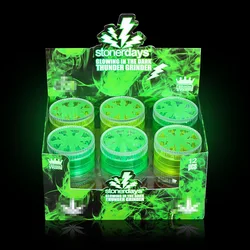 Glow in the Dark Plastic Herb Grinder Luminous Herbal Smoke Spice Crusher Hand Muller 4 Layer Smoking Accessories