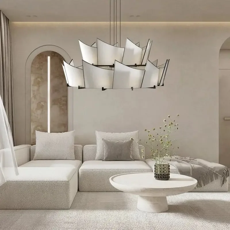 Black White Zen-style Classic Chinese Pendant Light Main Ceiling Lamp for Living Room, Dining Room Private Room Restaurant Box