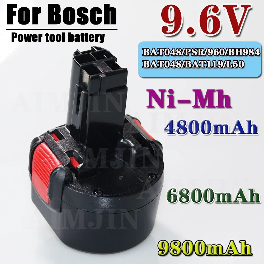 

BAT048 9.6V 9800mAh NI-MH Rechargeable Battery Power Tools Battery for Bosch PSR 960 BH984 BAT048 BAT119 L50