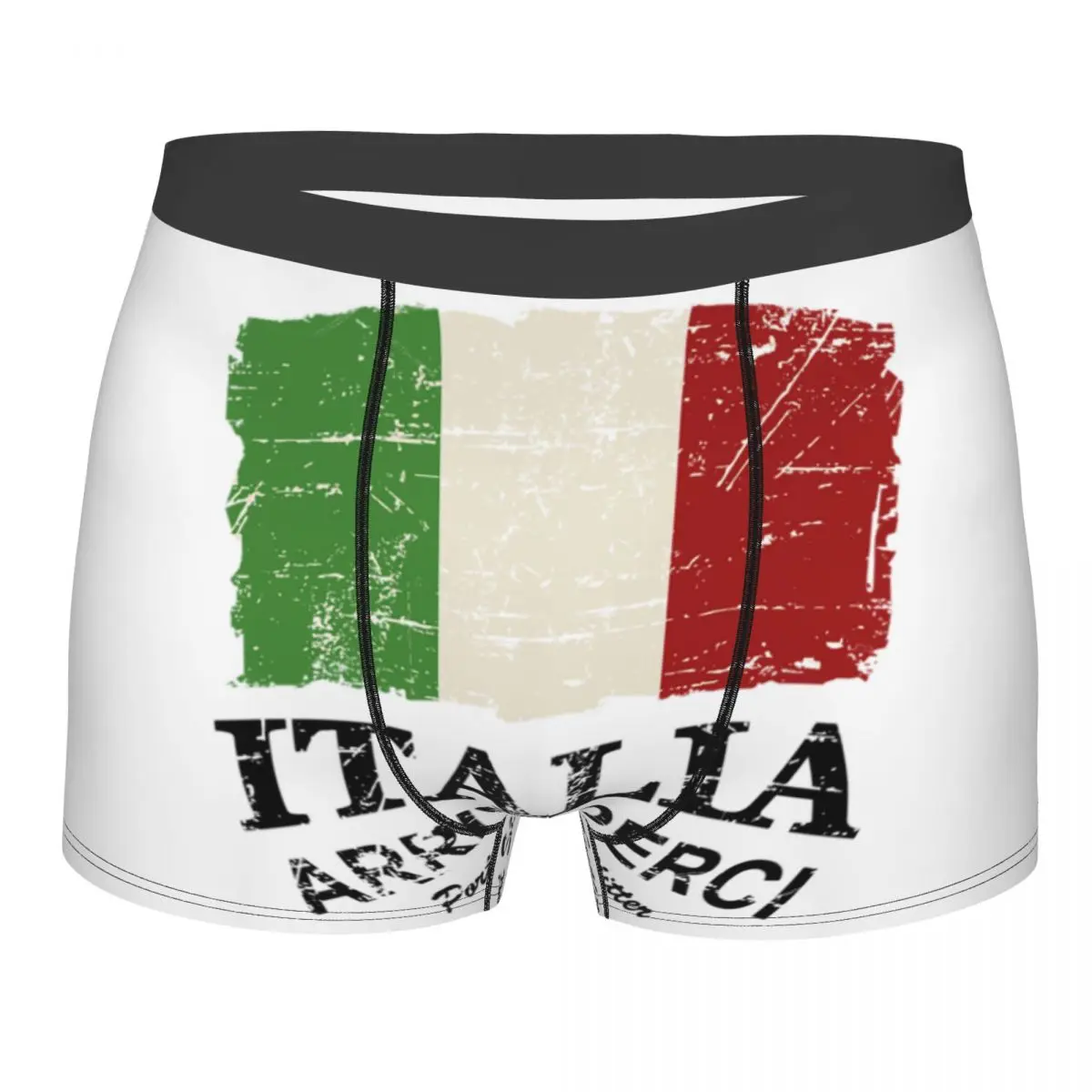 

Men Italy Flag Vintage Underwear Funny Boxer Shorts Panties Male Breathable Underpants