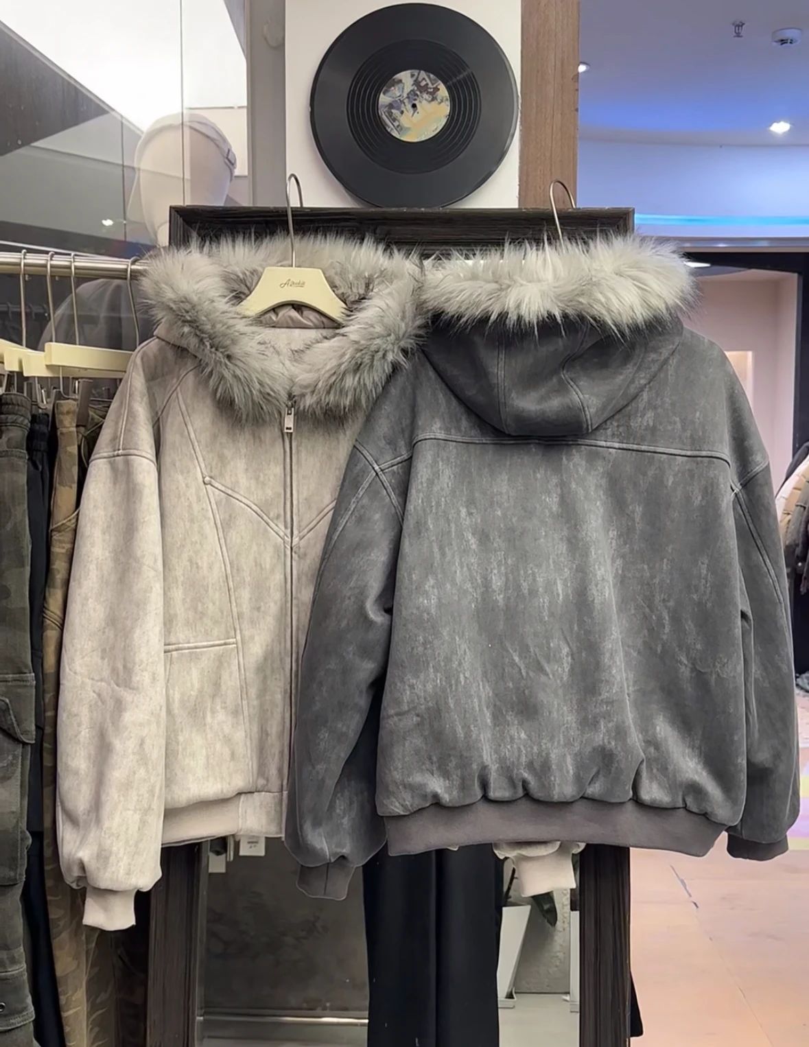 2025 Winter New Fashion Trend Thickened Hooded Cotton Jacket Loose Casual Zipper Warm Fur Collar Coat Unisex