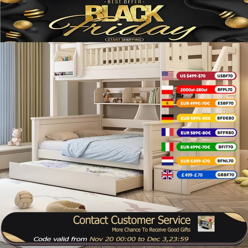 

Comforter Wooden Kids Beds Boundary King Size Modern Style Bunk Children Beds Princess Bedroom Litera Infantil Kids Furniture