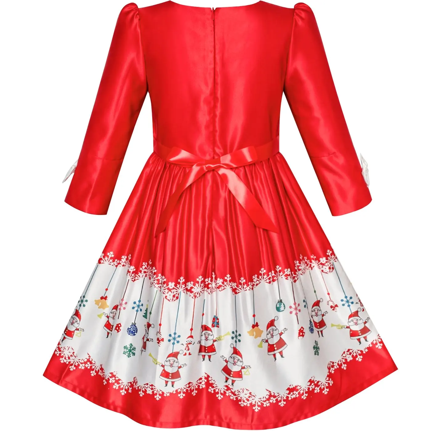 Girls Dress Christmas Xmas Red Green New Year Party