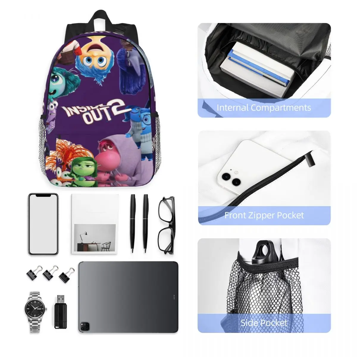 Mochila durável de 15 polegadas dentro para fora – design leve e ergonômico para conforto e conveniência