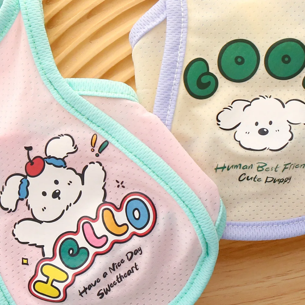 Pet Cat and Dog Outdoor Vest Cute Cartoon Pattern Teddy Bear Summer Cool Clothes Ice Silk Breathable Clothes view 3