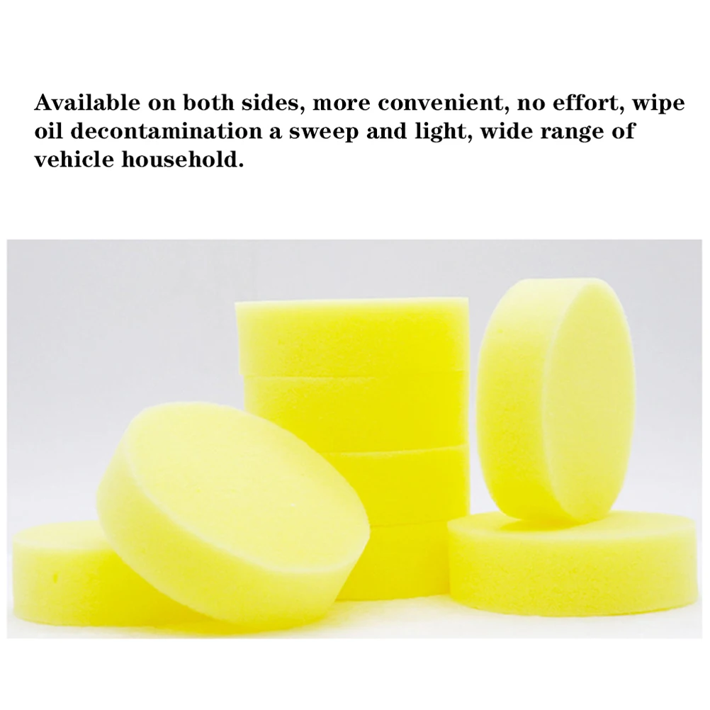 

2pcs Cleaning Sponge Waxing Polish Applicator Pad Durable Household Premium Wash Dust Removal Tool Yellow