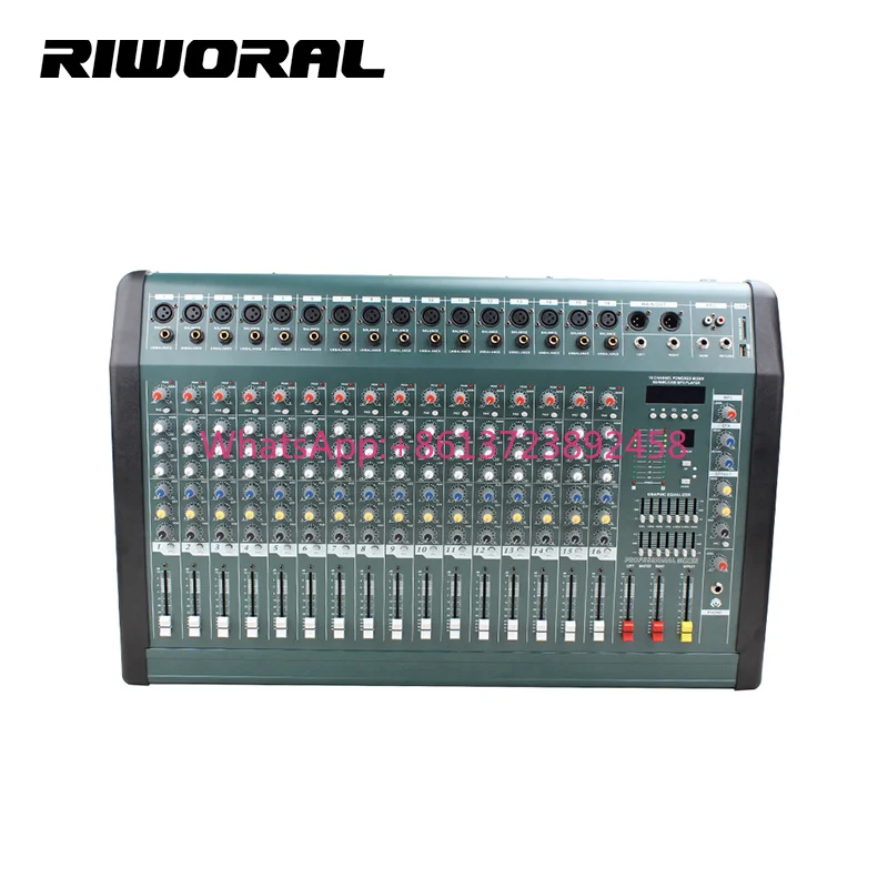 MX1608D Professional 350W USB Power DJ Controller 16-Channel Audio Console Mixer Home Music Karaoke KTV Console 16 Metal Stage