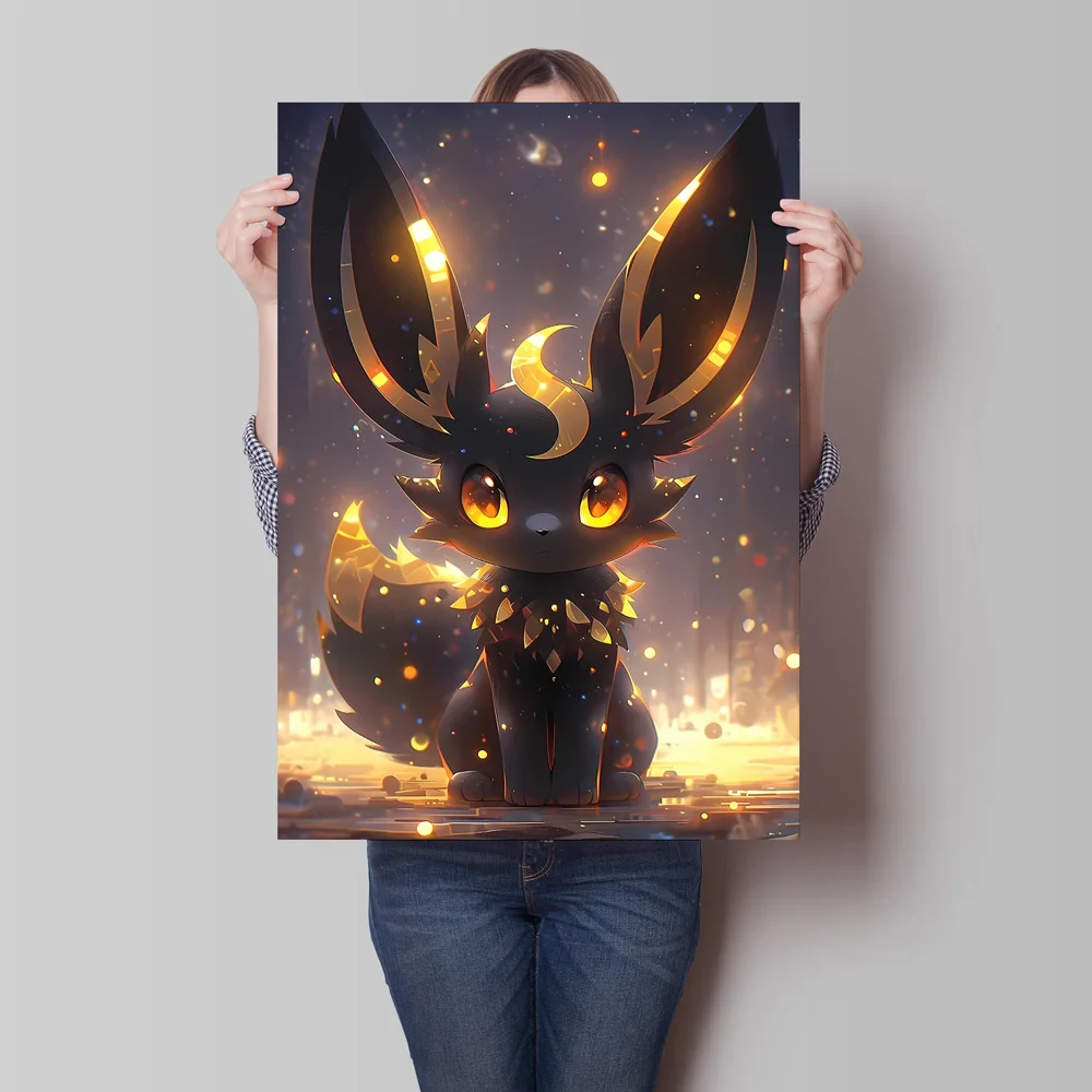 Elementos de anime Arte de aluminio Pokemon Pinturas decorativas Miembro de la familia Eevee Decoración de pared de metal única