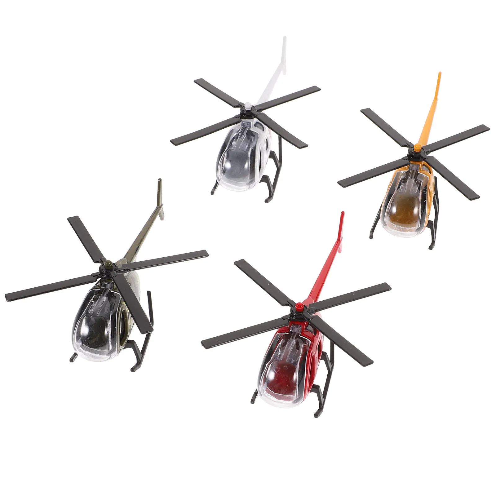 

4Pcs Realistic Helicopter Airplane Metal Crafts Kids Room Decor Home Office Decoration Miniature Plane Sculptures