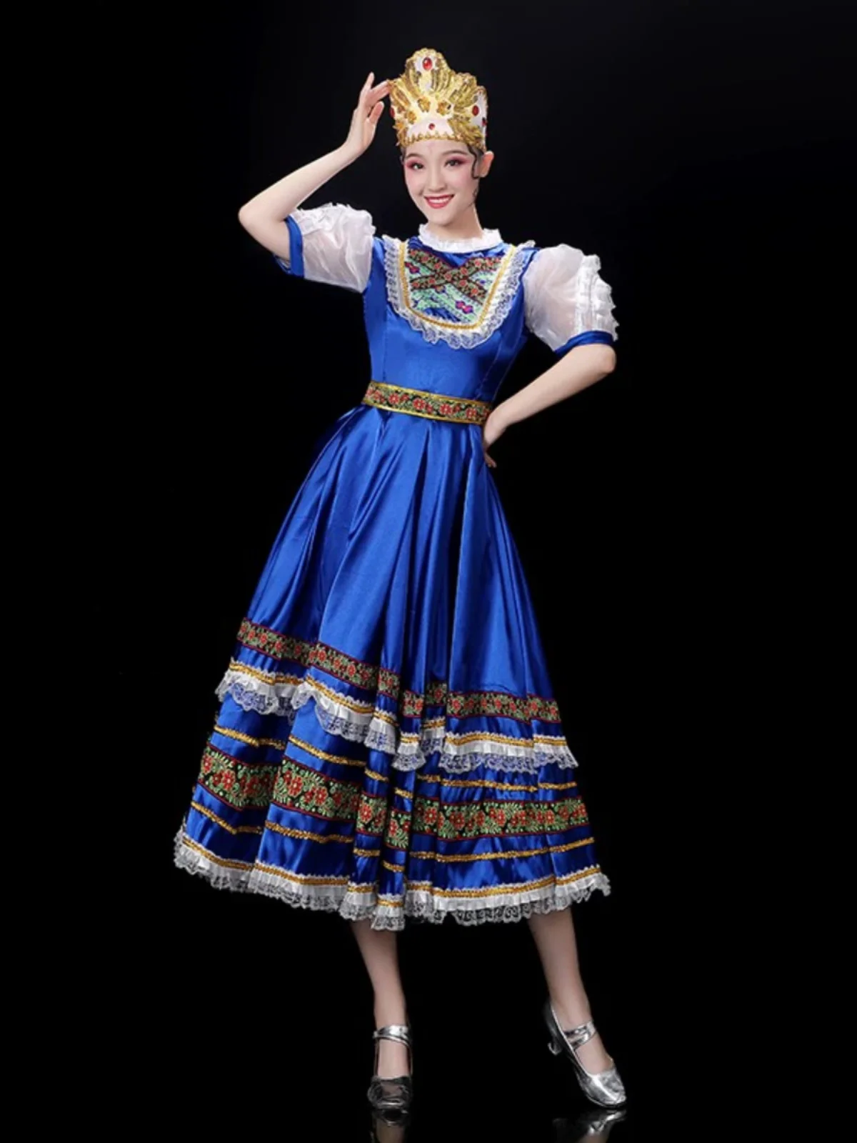 Costume da danza popolare russa Abito da corte europea Principessa cameriera Apertura Danza Grande gonna altalena