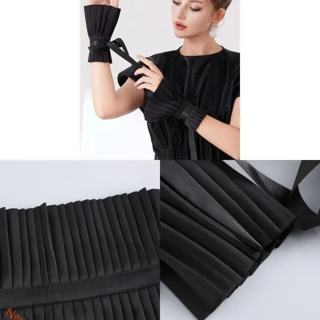 ホワイトの付け襟装飾ゴシックトリム、ネクタイ付き婦人服アクセント-lxad