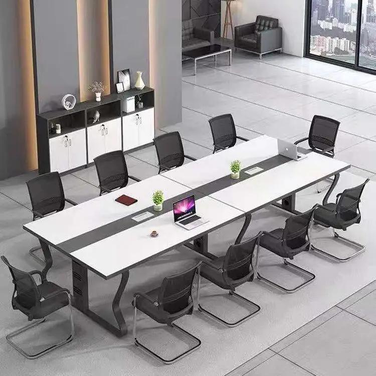 square Steel wood conference table Conference room office furniture