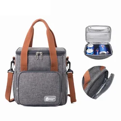 1pc kitchen organizer lunch box bento bag with high square insulation outdoor fresh-keeping lunch bag can be carried by hand