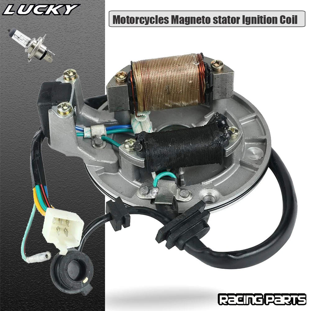 Motosiklet AC ateşleme Magneto Stator Magneto volan kiti Lifan LF 50cc 110cc 125cc yatay motorlar kir çukur bisiklet