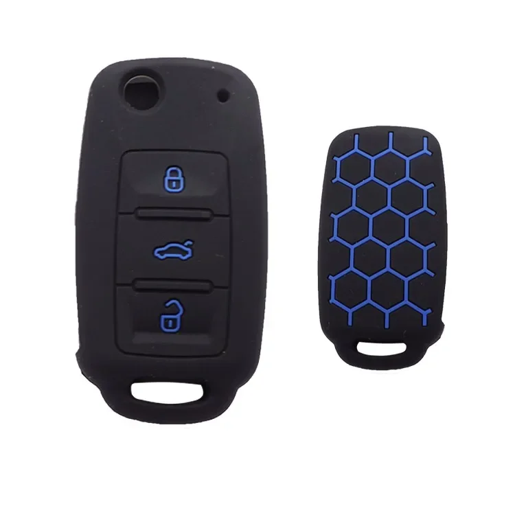 Xinyuexin 3 Buttons Silicone Car Key Case Fob For VW Passat Polo Golf Touran Bora Smart Key Shell Protector Holder