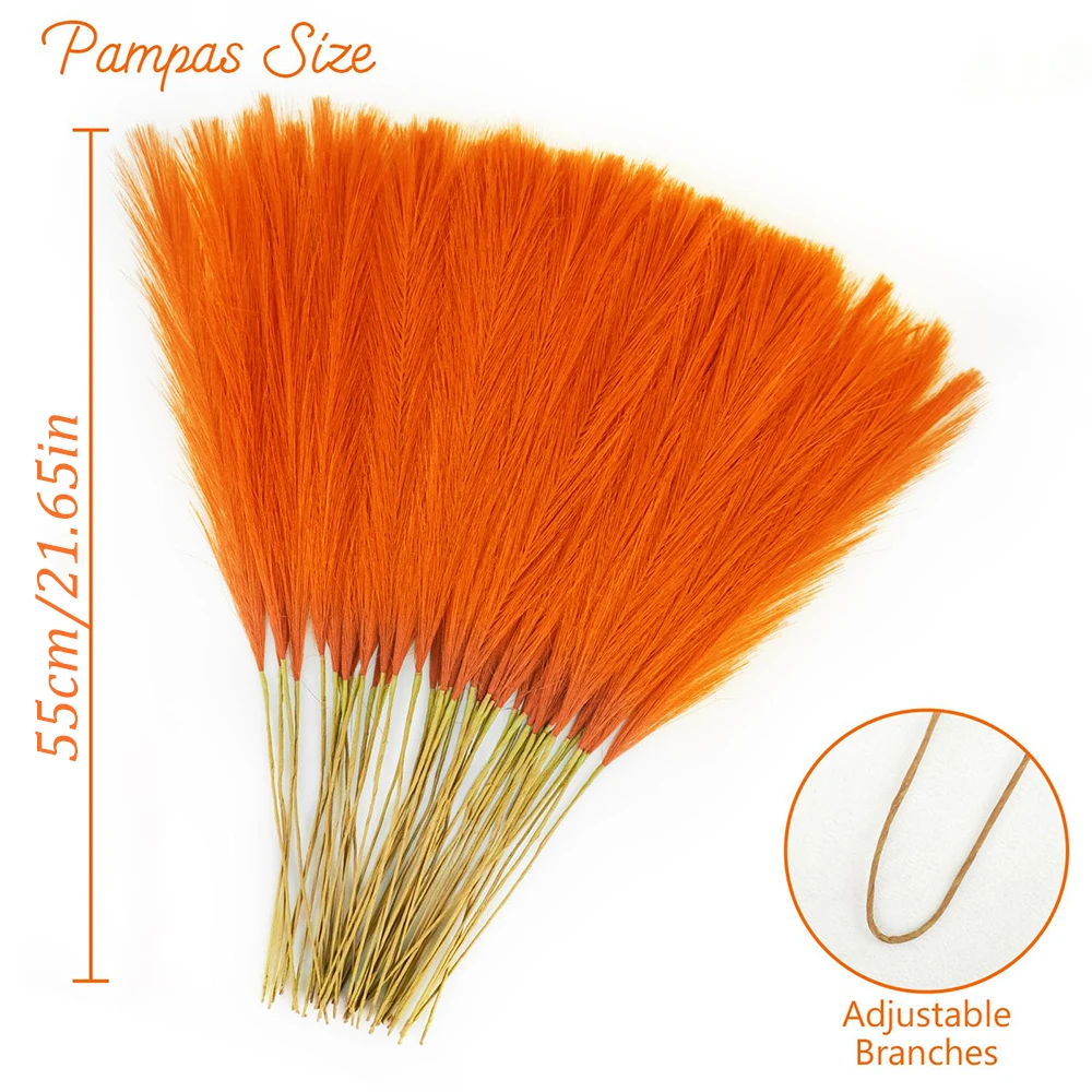 Artificial Pampas Grass 55cm 20PCS Christmas Decorations Halloween Festival Decor Boho Fake Flowers Reed for Home Wedding Floral - view 6