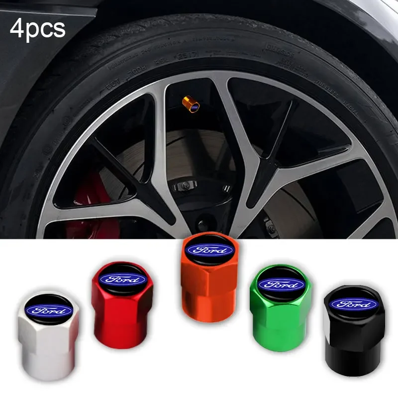 4Pcs Dustproof Caps Car Tire Valve Stem Caps Wheel Tyre Air Caps for Ford Ranger C-Max S-Max Focus Galaxy Transit Tourneo Custom