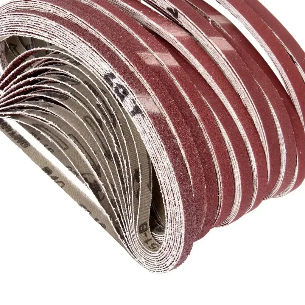 10 szt. ziarno 40-600 Taśmy ścierne Taśma szlifierska Ekran szlifierski z ziarno 40 do 600 Miękka tkanina do szlifierki taśmowej 9 * 533 mm — zdjęcie 5