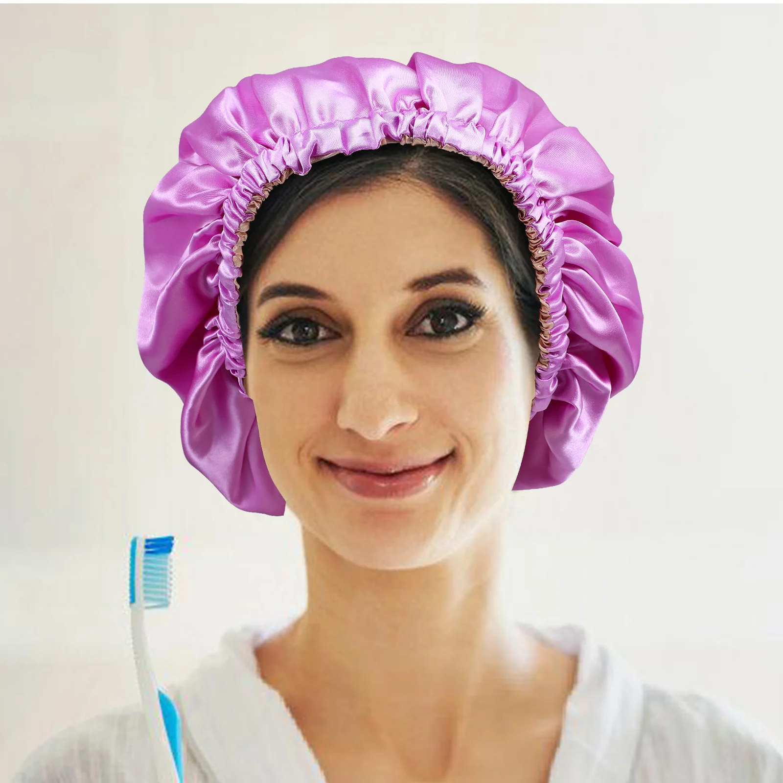 

Satin Bonnet Bonnets Hat Hair Caps for Sleeping Purple Comfortable Miss