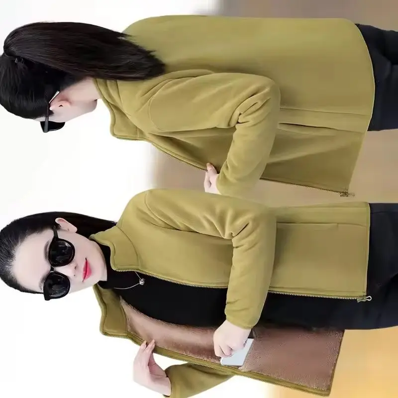 

2026 New Austrian Fleece Short Jacket Women Autumn Winter Coat Thicke Warm Velvet Female Casual Tops Outerwear Women's Clothing