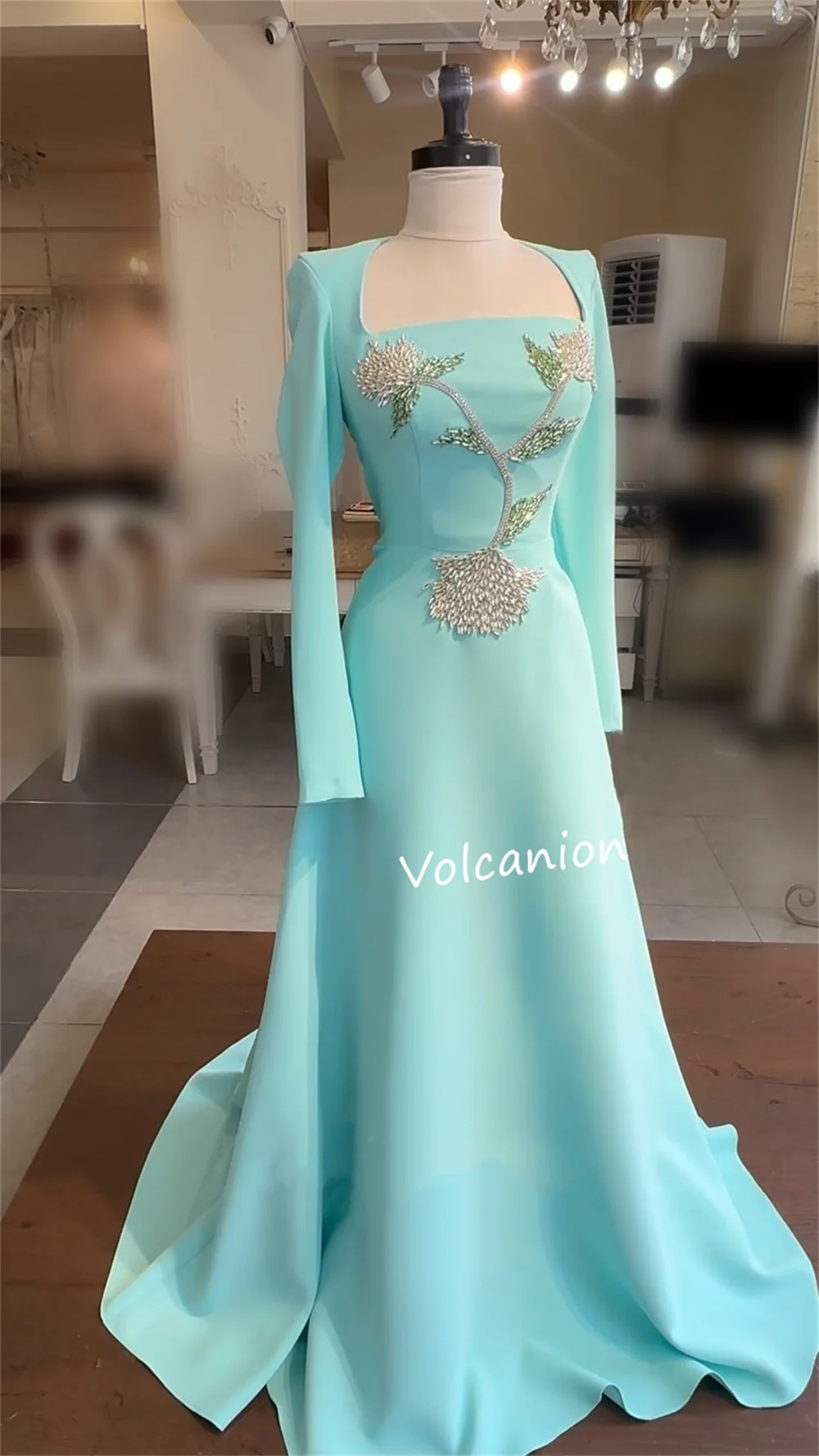 Длинные платья трапециевидной формы с квадратным вырезом и блестками по индивидуальному заказу, классические элегантные размеры, доступны вечер